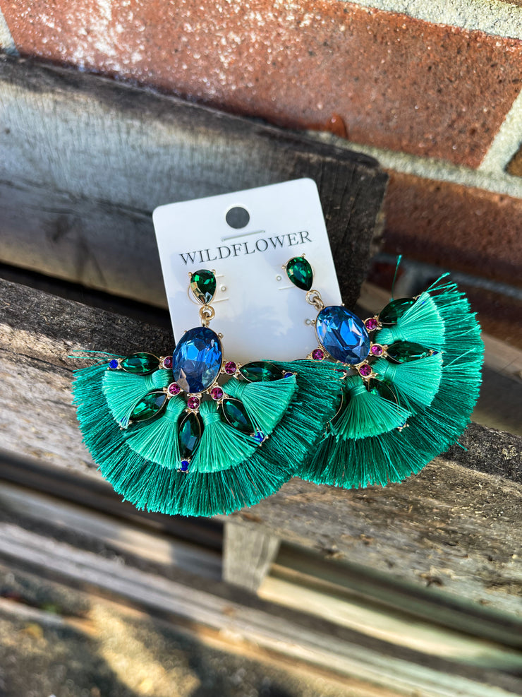 Wildflower Peacock Earrings