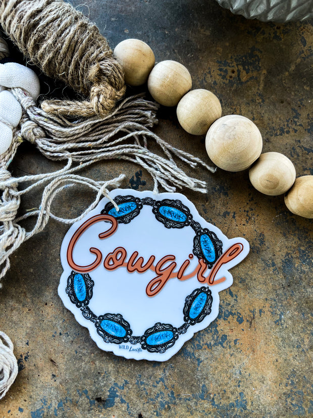 Turquoise Cowgirl Sticker