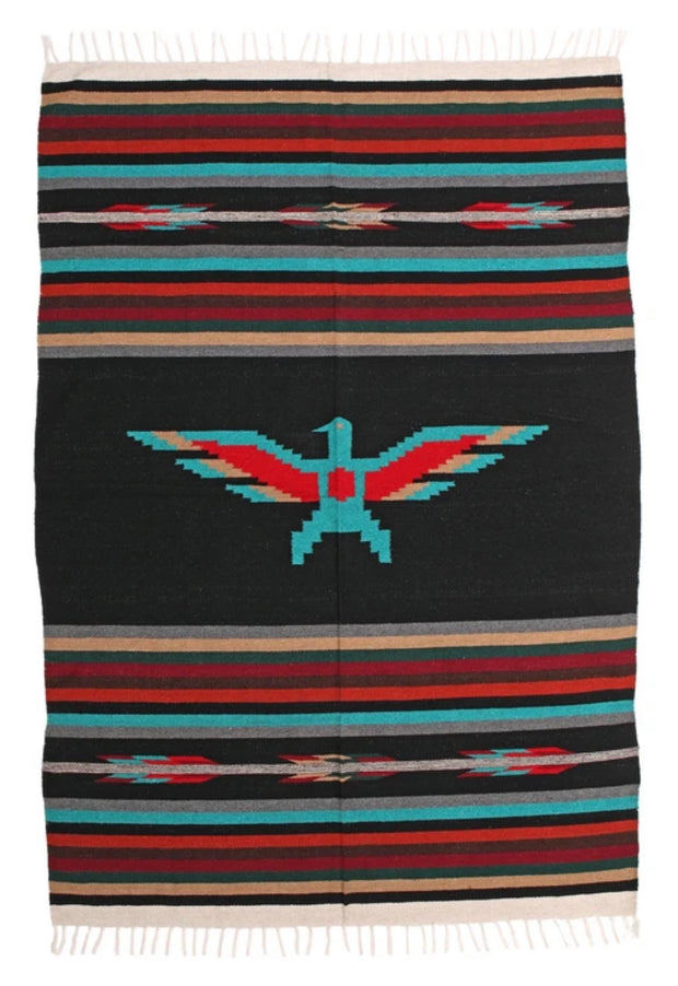Black Thunderbird Saddle Blanket