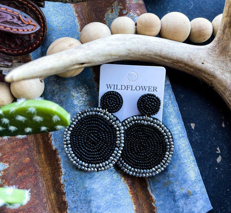 Wildflower Black Seed Earrings