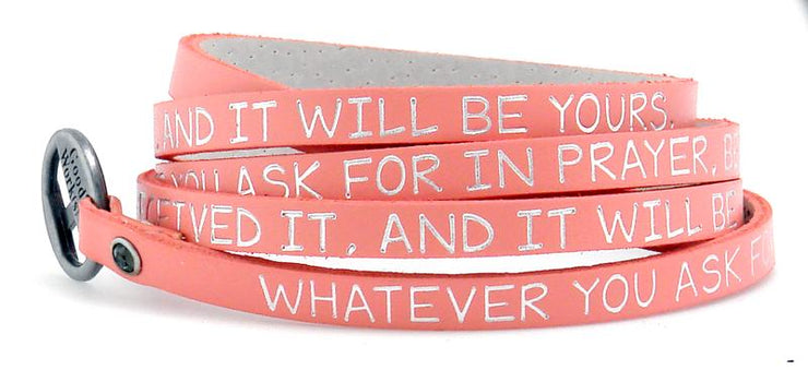 Pink Mark 11:24 Wrap Bracelet