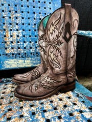 LD Tobacco Embroidery Corral Boot