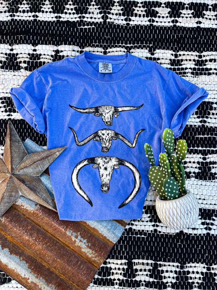 Periwinkle Longhorn Trio Graphic
