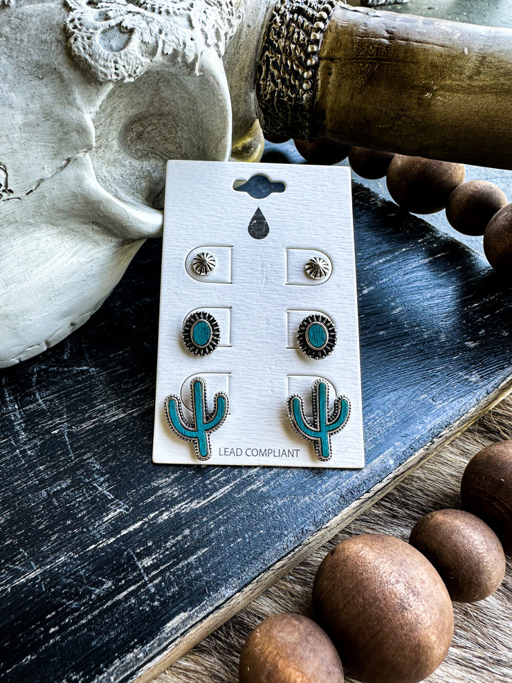 Concho Cactus Studs