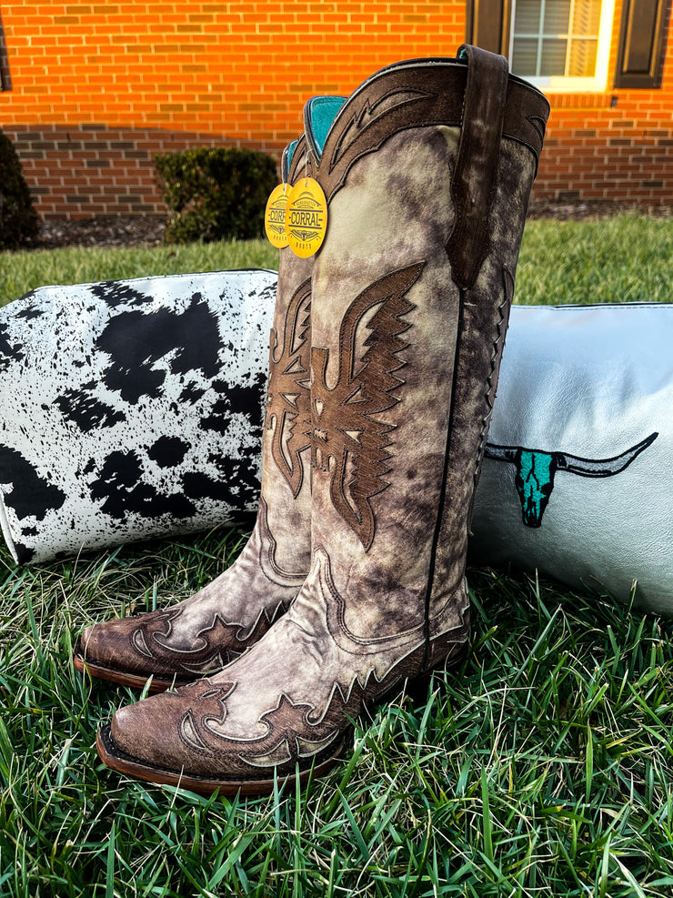 Brown Eagle Overlay Corral Boot