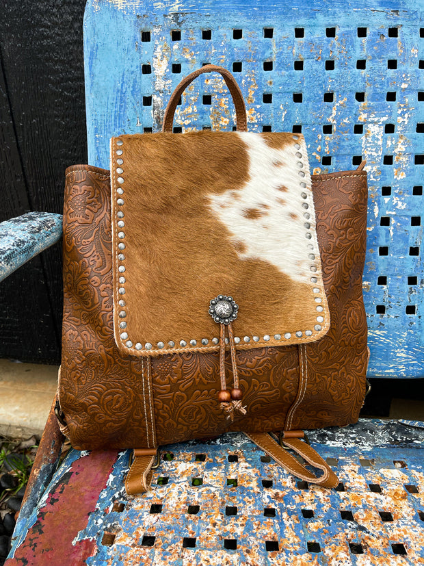 Terre Leather & Hair on Bag W/ Studs