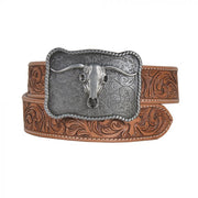 Montana Hand-Tooled Leather Belt